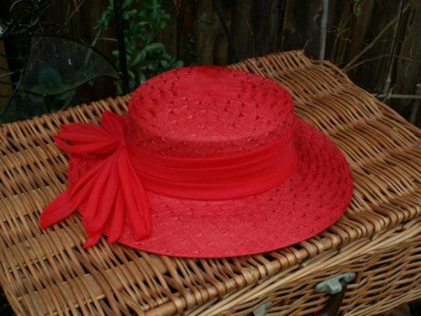 Image 1 of Hat for special occasion. Red.