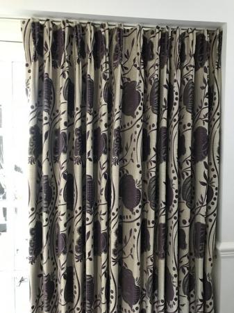 Image 1 of 1 fully  lined curtain bespoke made for the hall door
