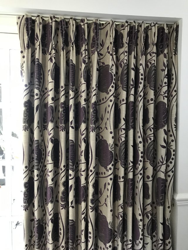 Preview of the first image of 1 fully  lined curtain bespoke made for the hall door.