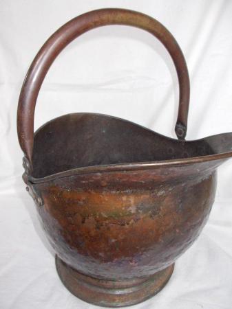 Image 7 of Old copper Sailsbury coal bucket scuttle, nice patina (B)