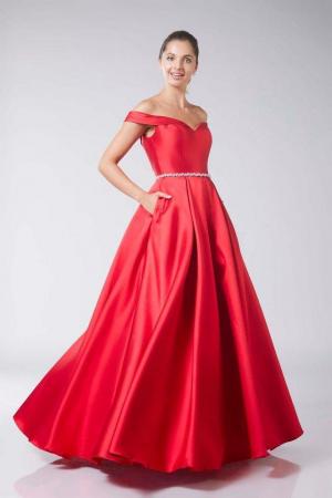 Image 2 of Tiffanys red prom dress style Adele size 16shop sample
