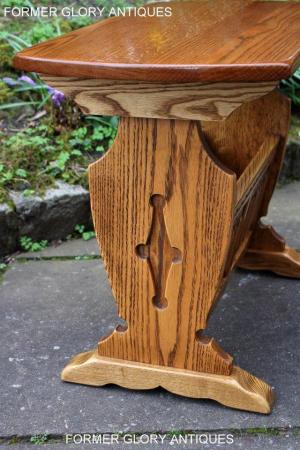 Image 80 of AN OLD CHARM VINTAGE OAK MAGAZINE RACK COFFEE LAMP TABLE