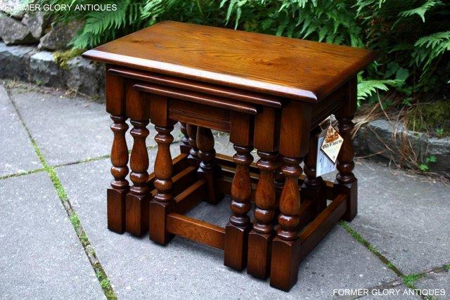 Image 78 of AN OLD CHARM LIGHT OAK NEST OF TABLES COFFEE TEA TABLE SET