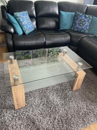 Image 1 of Glass Top Coffee Table with Shelf xx PRICE REDUCED xx