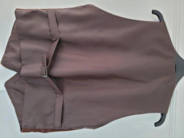 Image 2 of Vintage River Island women's brown leather waistcoat, Size S