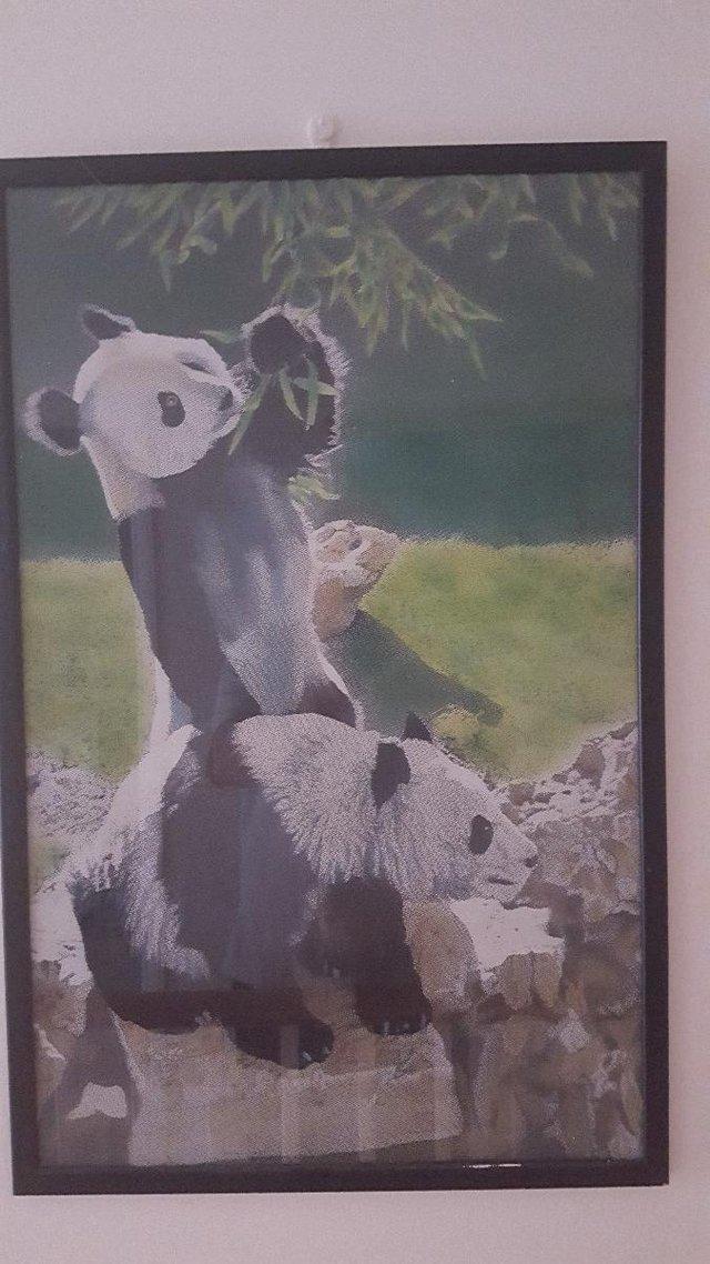 Preview of the first image of 'silk thread' panda tapestry from China.