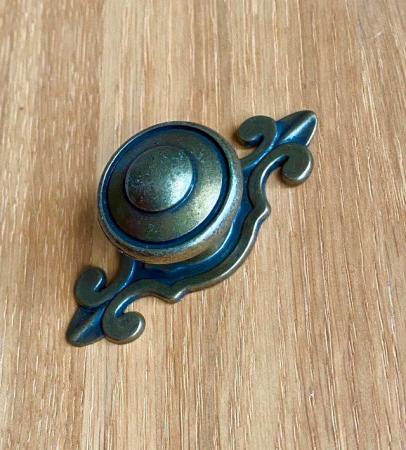Image 3 of Decorative Antique Brass Knob and Back Plate