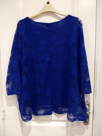 Image 5 of Phase Eight Blue Double Layered Top Size 12