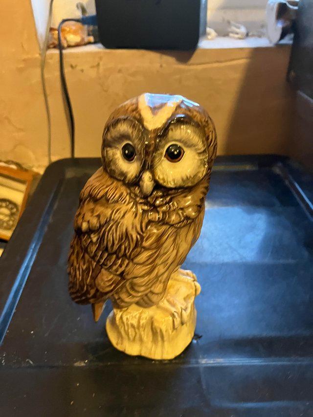 Preview of the first image of Royal doulton tawny owl decanter.