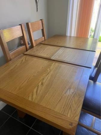 Image 1 of Solid Oak Table and 4 Chairs