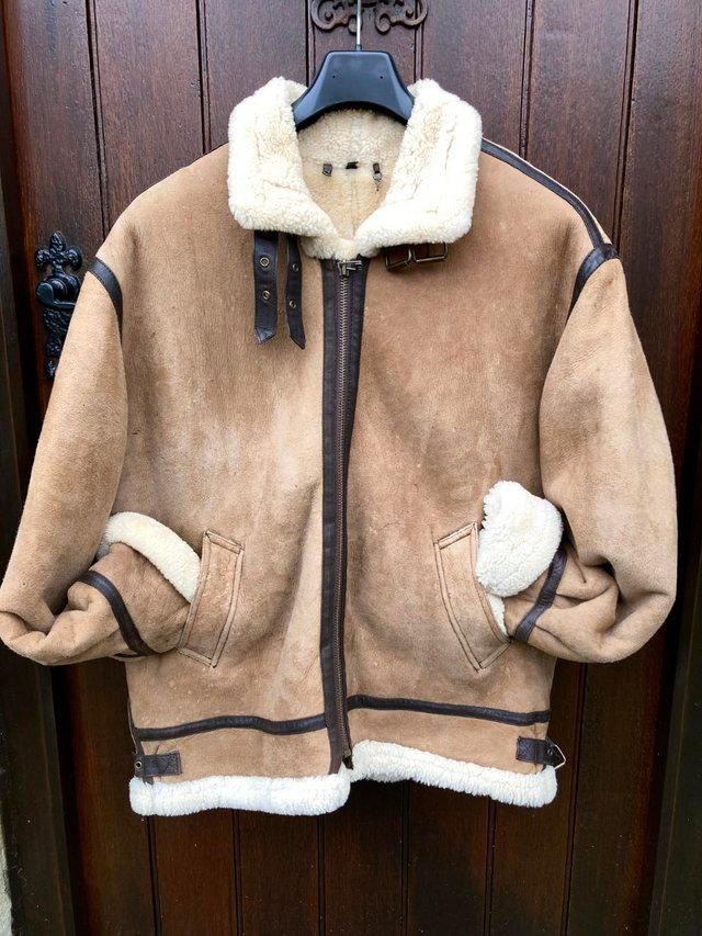 Preview of the first image of Sheepskin suede short coat (size xl).