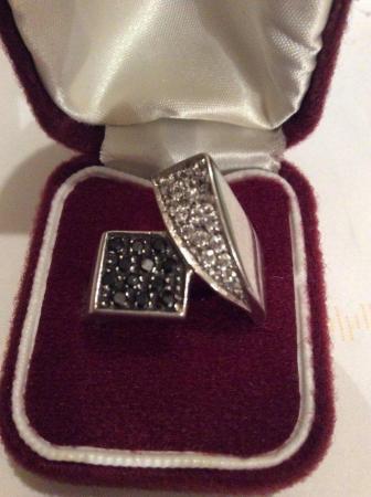 Image 1 of Unusual Art Deco influence silver dress ring