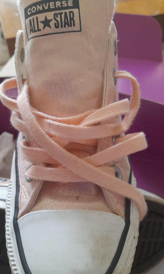 Preview of the first image of Womens NEW Converse Peach canvas shoe.