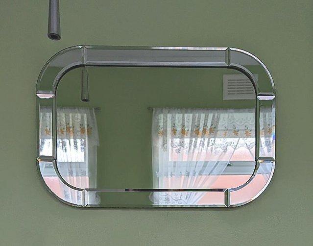 Preview of the first image of Beautiful Small Bevelled Oblong Mirror   BX40.