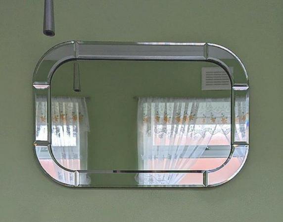 Image 1 of Beautiful Small Bevelled Oblong Mirror   BX40