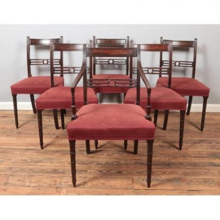 Image 1 of Vintage Dining Chairs 5 + 1 Carver c 1960