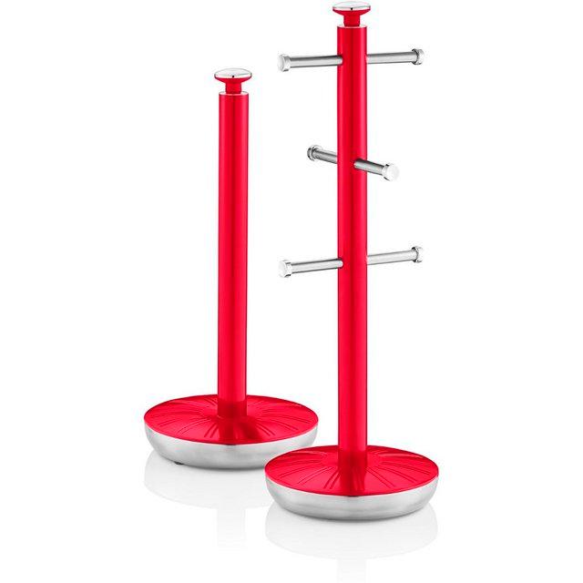 Preview of the first image of Swan Retro Towel Pole and Mug Set - red-holds 6 mugs-super.
