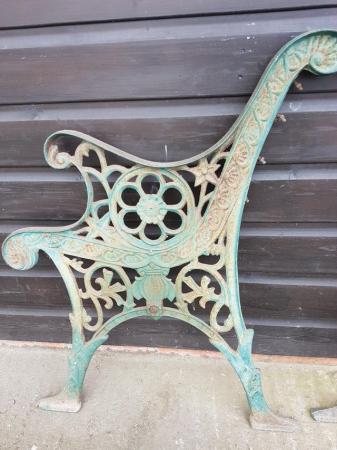 Image 1 of Pair of Antique/vintage Cast Iron Bench Ends