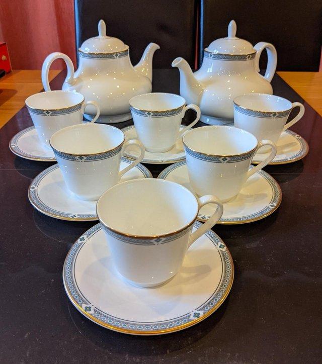 Preview of the first image of Felsham M&S teapots x2, tea cups & saucers x6, immaculate.