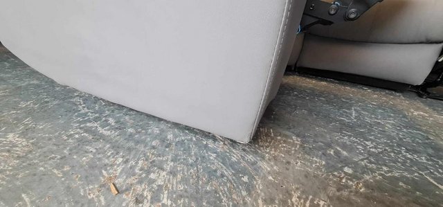 Image 2 of Ex-display grey bonded leather manual recliner corner sofa