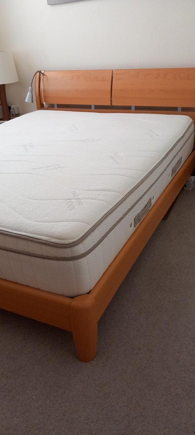 Preview of the first image of King size bed frame and mattress.