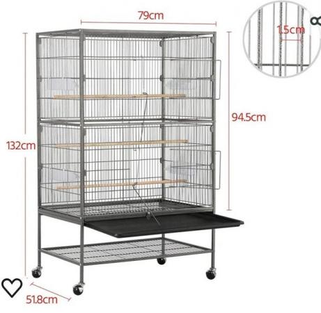 Image 3 of Large metal bird cage X2