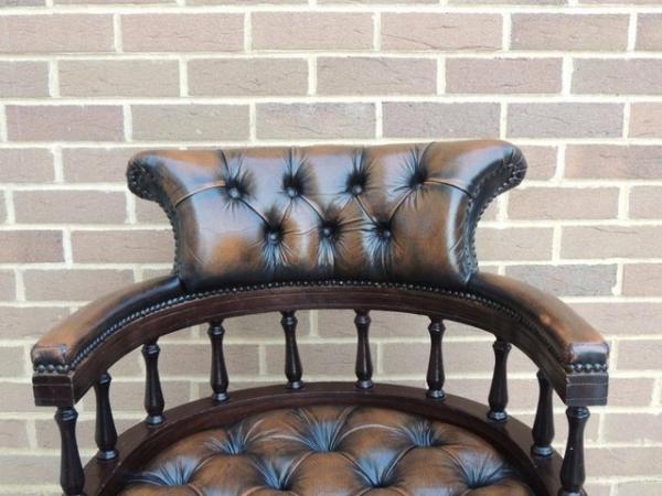 Image 11 of Golden Brown Chesterfield Captains Chair (UK Delivery)