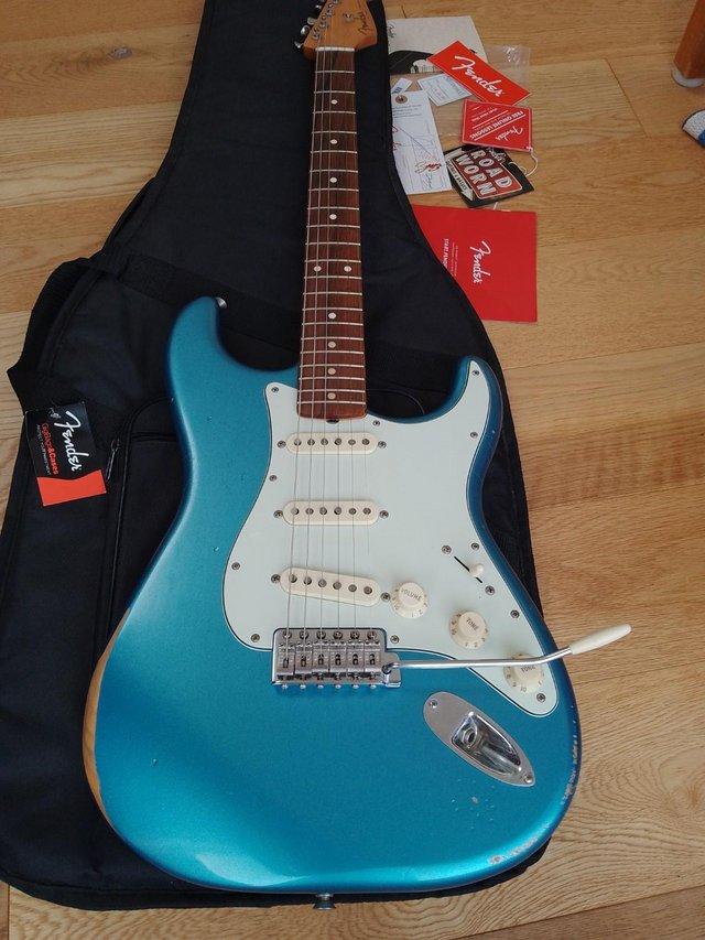 Preview of the first image of Fender Vintera Roadworn 60s Stratocaster, rare LP Blue, gbag.