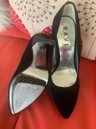 Image 3 of Ravel ladies black suede shoes size 5