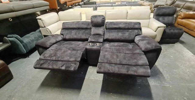 Image 10 of Radley Decent charcoal fabric manual recliner sofa
