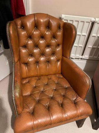 Image 2 of 2 Leather Chesterfield Armchairs