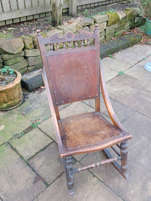 Preview of the first image of Vintage wooden rocking chair.