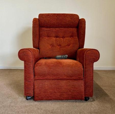 Image 1 of LUXURY ELECTRIC RISER RECLINER TERRACOTTA CHAIR CAN DELIVER
