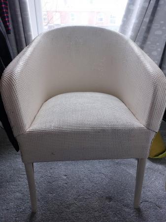 Image 2 of White wicker chair. Comfort seat.  General wear and tear