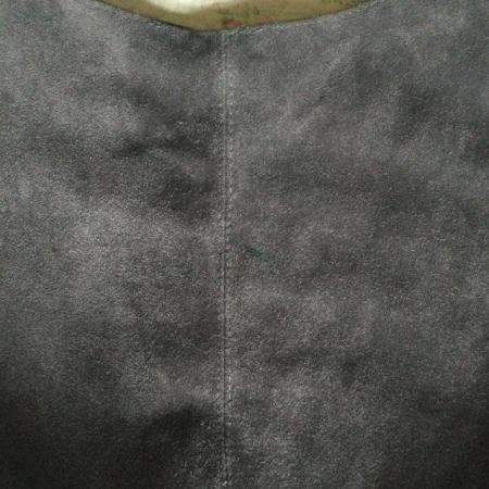Image 6 of BORSE IN PELLE Dark Grey Suede Leather LARGE Slouch Hobo Bag