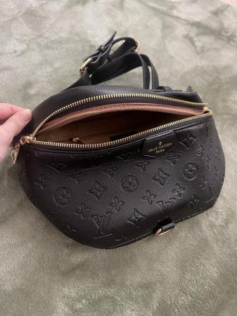 Image 1 of L V black leather bum bag