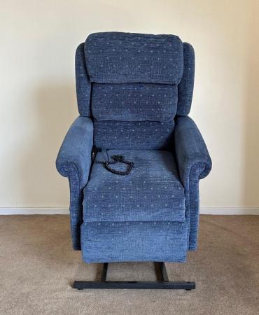 Image 2 of PRIMACARE ELECTRIC RISER RECLINER BLUE CHAIR ~ CAN DELIVER