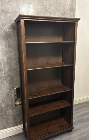 Image 1 of Solid Dark Wood Large Bookcase
