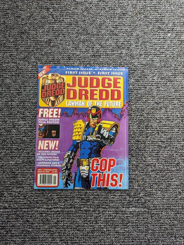 Preview of the first image of Judge dredd comic issue 1.