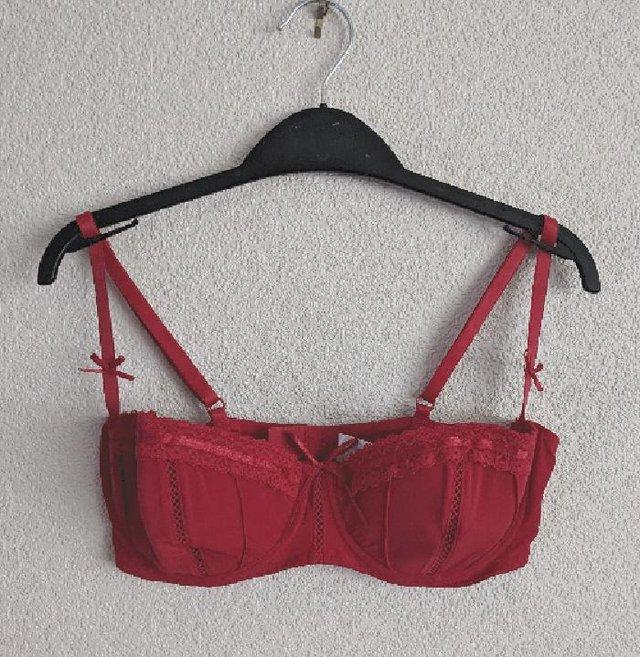Preview of the first image of Stunning Red Padded Bra By Secret Possessions - Size 34D.