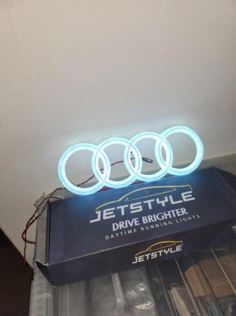Image 3 of Audi 4D, led lighted elblem audi 4 rings front grill
