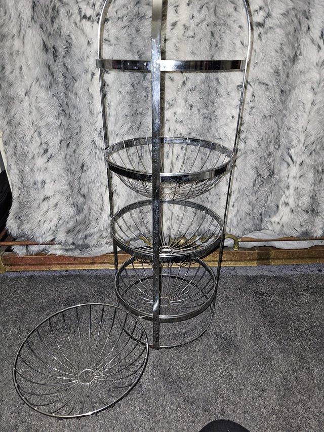 Preview of the first image of Tall 4 tier Rack basket metal storage shelf kitchen veg make.