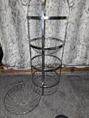 Image 1 of Tall 4 tier Rack basket metal storage shelf kitchen veg make