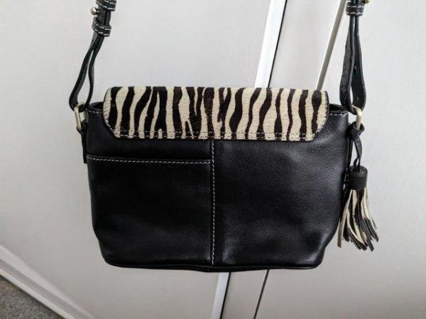 Image 3 of Radley Black Leather/Zebra print shoulder bag