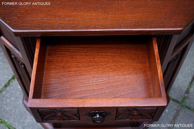 Image 66 of OLD CHARM TUDOR OAK CANTED HALL TABLE CABINET CUPBOARD STAND