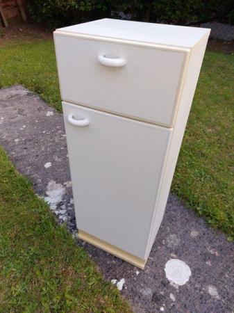 Image 1 of White Storage Unit (Cabinet) with Shelf and Drawer