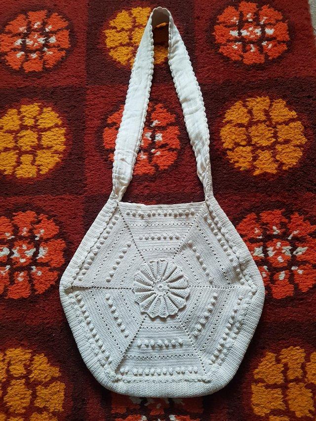 Preview of the first image of True vintage ladies stylish 1960's crocheted shoulder bag.