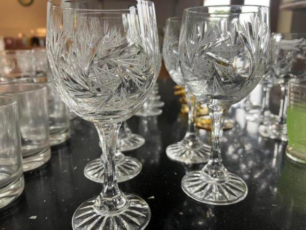 Image 3 of Antique engraved Sherry/Port Glasses
