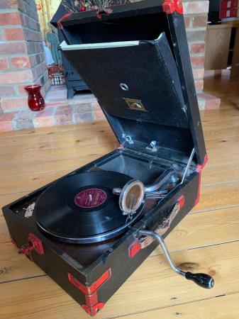 Image 3 of Vintage HMV 78rpm wind up Record Player