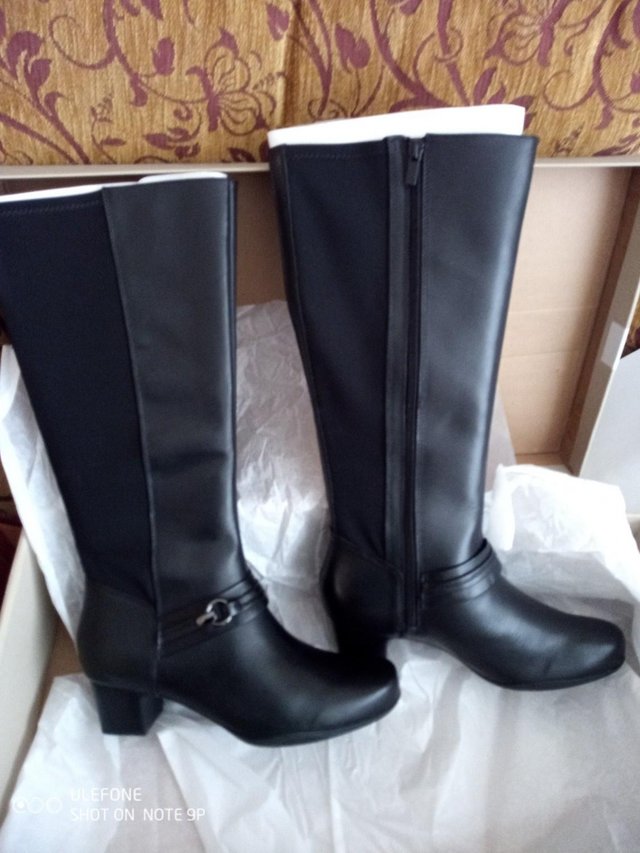 Preview of the first image of Clarks Ladies Boots, size 7, width D, 1 1/4" heel. BNIB.